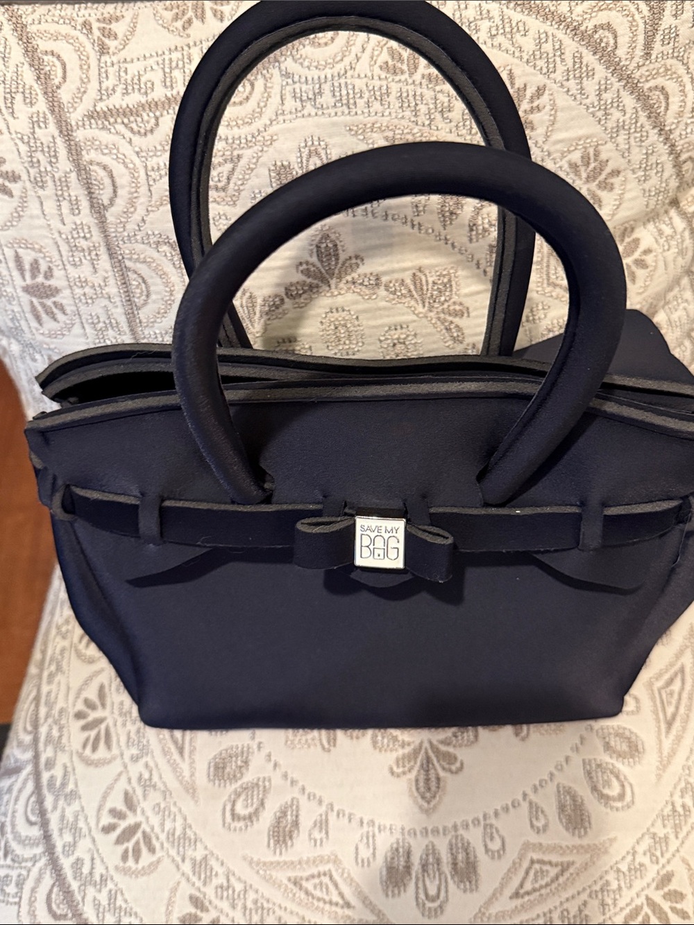 Save My Bag Black Bow-Accent Satchel